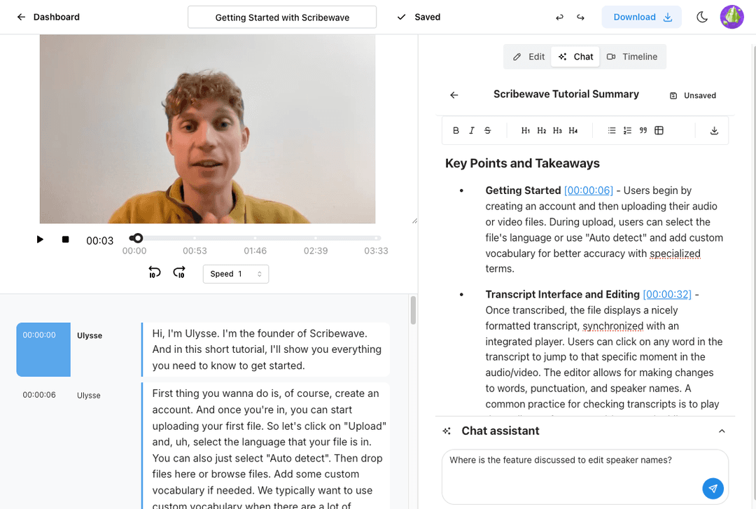 Scribewave | AI transcription, 100% private - Free account