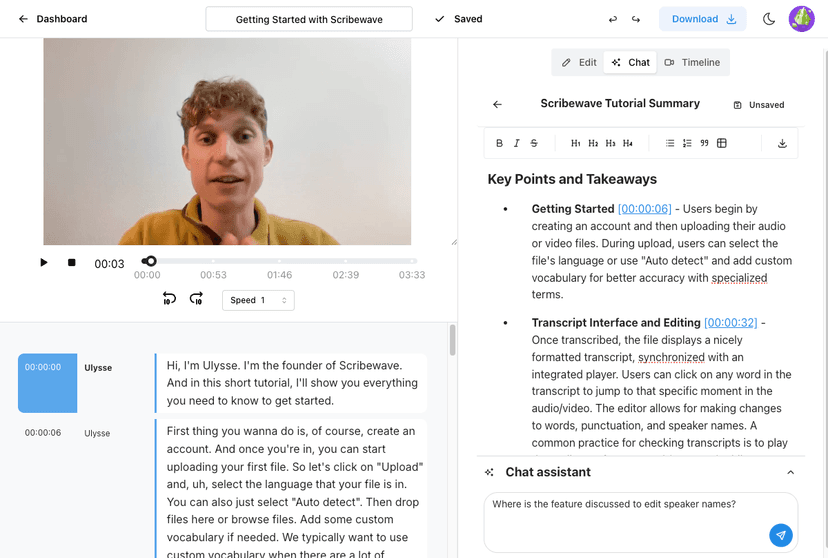 Scribewave | AI transcription, 100% private - Free account