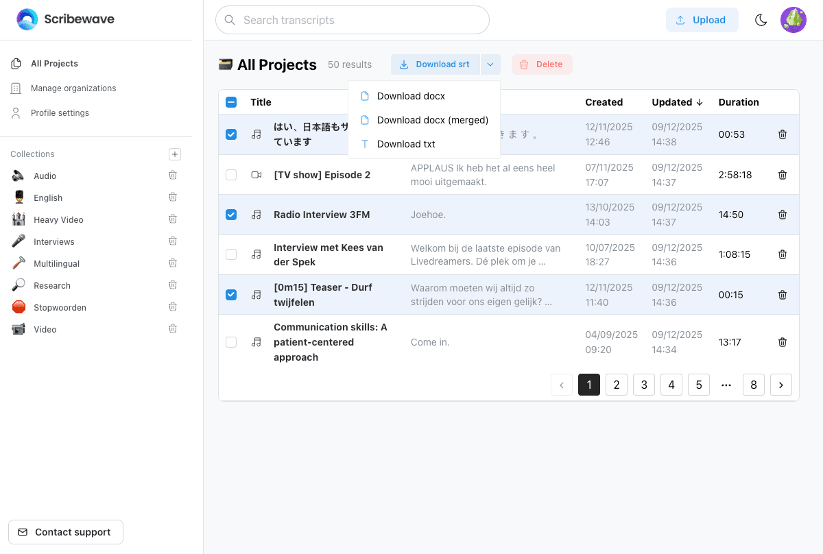 Scribewave | AI transcription, 100% private - Free account