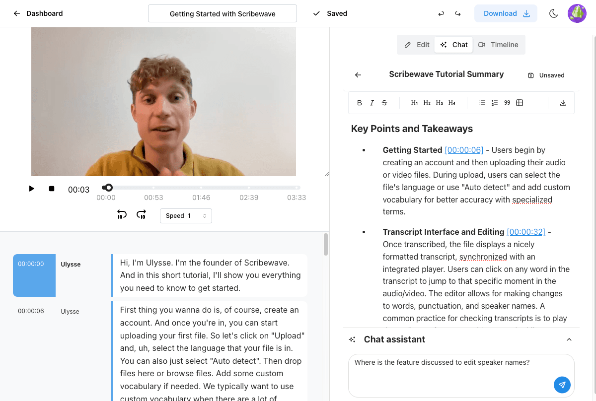 online transcription | scribewave - try for free... Scribewave | AI transcription, 100% private - Free account