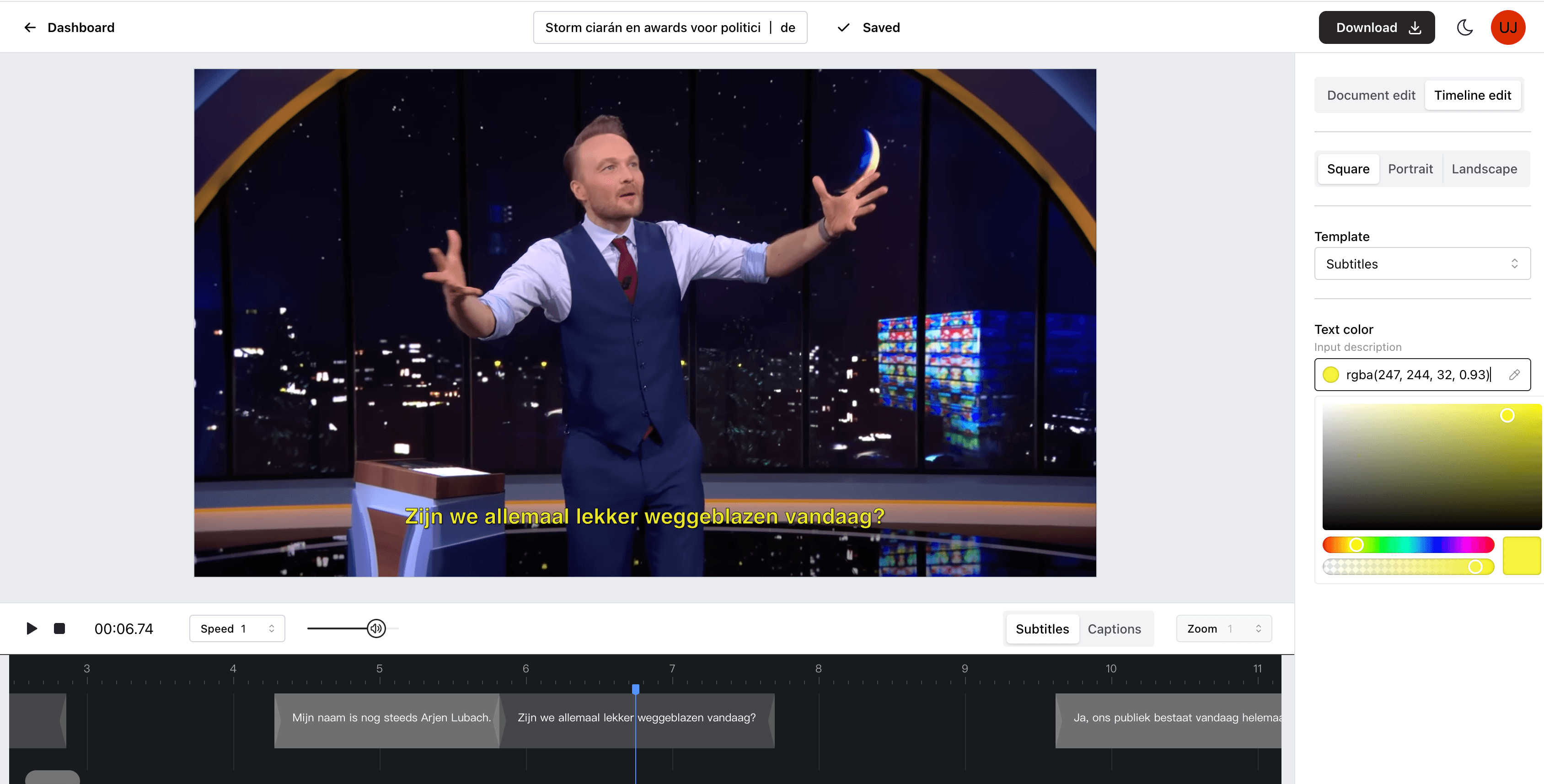 Screenshot of Scribewave feature: Turn your audio files into videos.